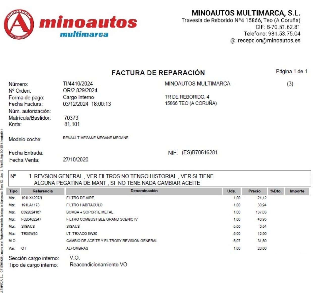 RENAULT MEGANE en Minoautos