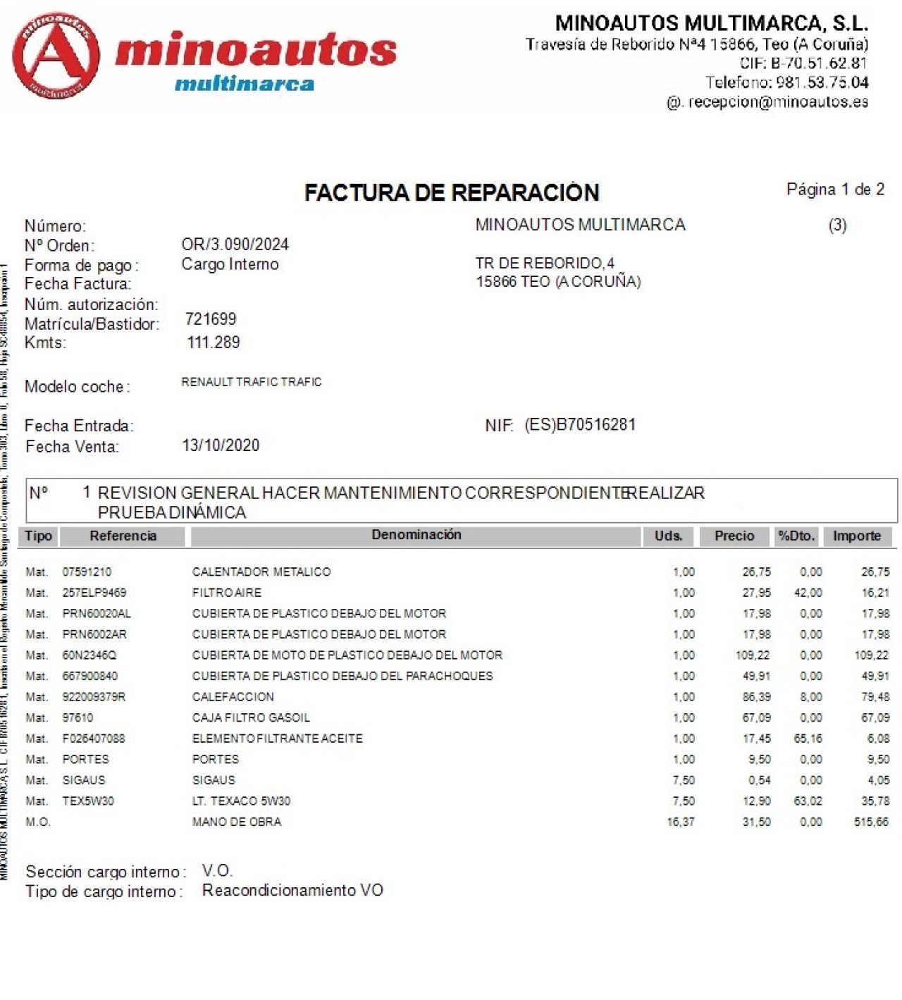 RENAULT TRAFIC en Minoautos